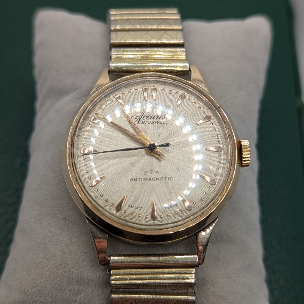 ✨  1950s Accurist 21-Jewel Solid 9ct Gold Men’s Dress Watch ✨ - Picture 3 of 11